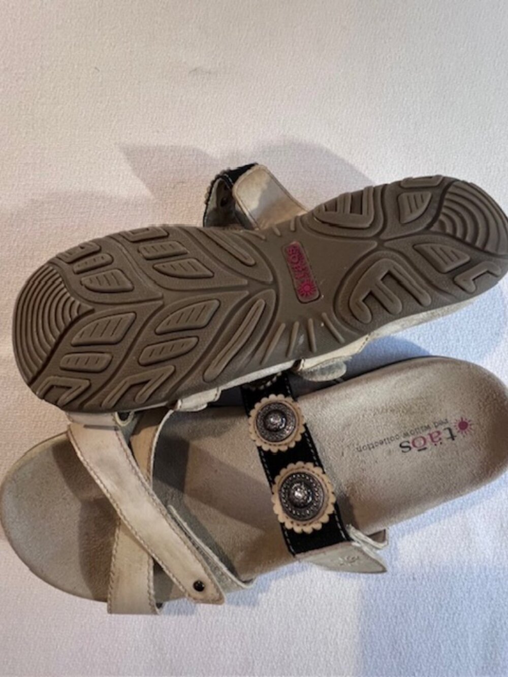 TAOS "Prize 4" sandals Red Willow Collection leather slide 3 strap Women's 8 - Picture 7 of 7